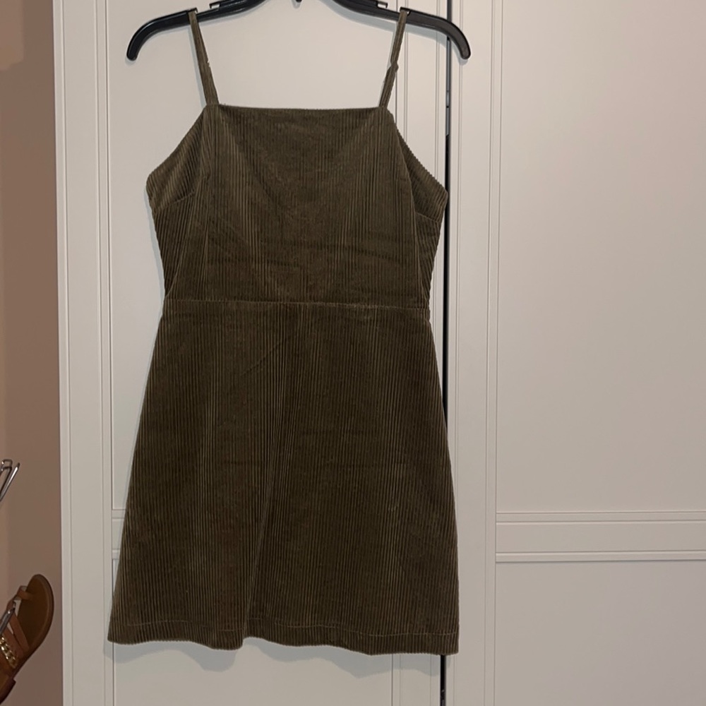 Green corduroy like dress - small
